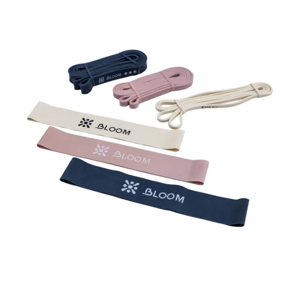 Bloom training set. Containing 3 white, blue and white super bands and loop bands.